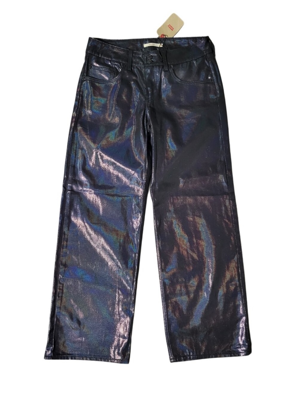 NWT Levi's Coated Iridescent “Superlow”Wide-Leg Jeans
